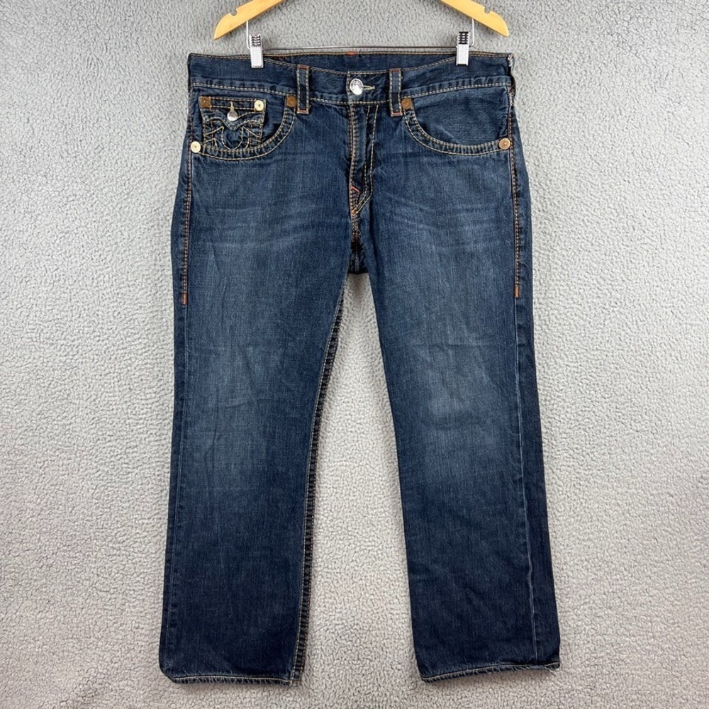 VTG Y2K True‎ Religion Ricky Big T Jeans Men's Sz 36 Seat 34 Meas. 38x32 USA